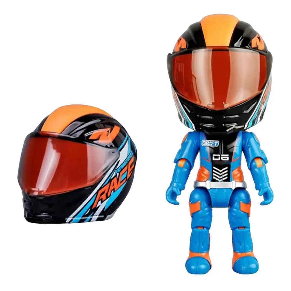 1:12 Articulated Motorcycle Rider Figure | Detachable Helmet
