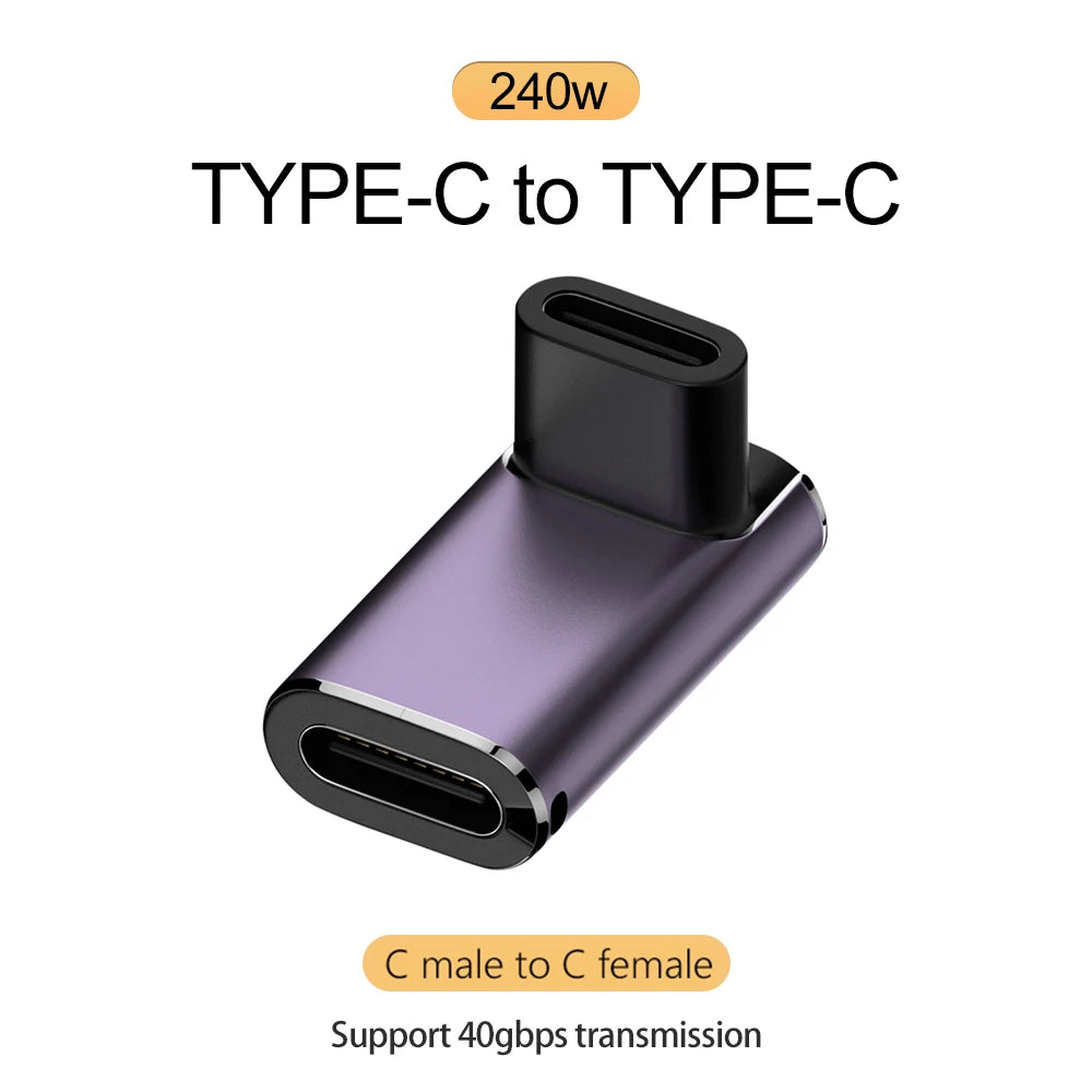 USB-C OTG Adapter 240W 40Gbps 8K 60Hz – 90/180° Elbow Peaceful Pleasures Health and Wellness Type 6