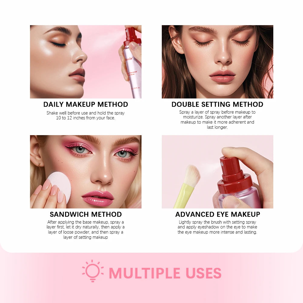Waterproof Mattifying Setting Spray Glossy Matte Base Makeup Control Oil Non-Sticky Waterproof Make-up Fixer Spray For All Skin Peaceful Pleasures Health and Wellness