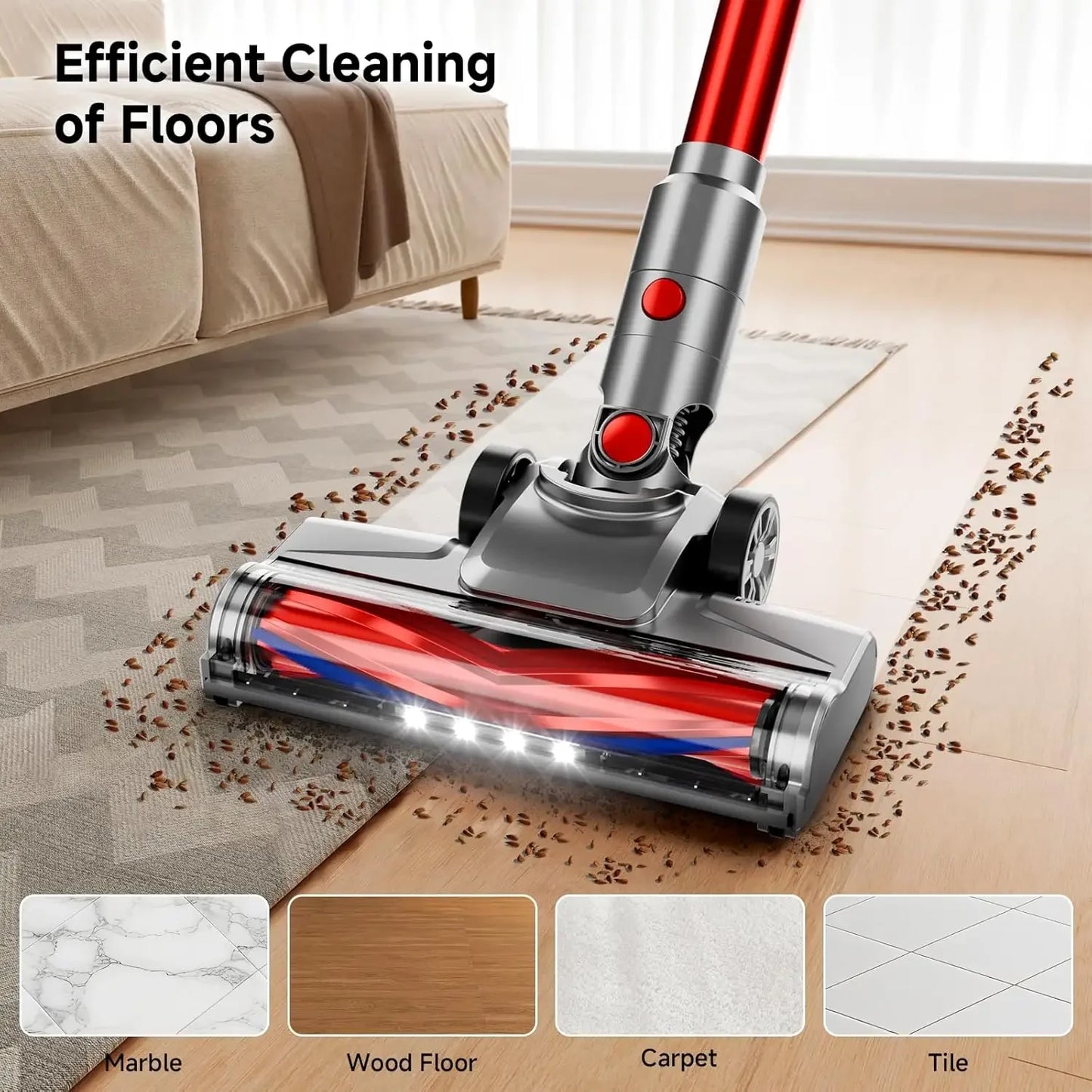 Powerful Cordless Stick Vacuum Cleaner, 35KPA Suction, 45 Min Runtime, Lightweight for Home & Pet Hair Peaceful Pleasures Health and Wellness