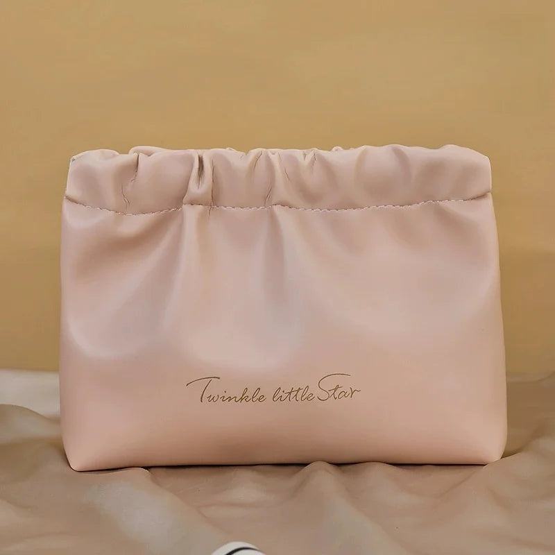 Vegan Leather Travel Makeup Bag | PU Cosmetic Pouch Women