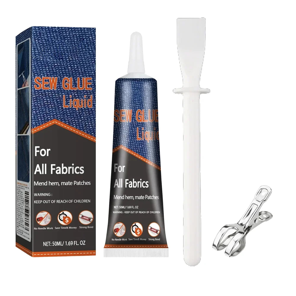 50ml Fabric Sewing Glue Kit – Fast-Drying Clothes & Leather Fix