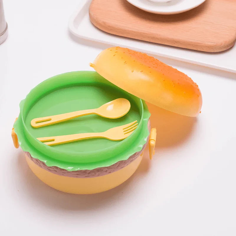 Hamburger Bento Lunch Box – Double Tier Microwave Container