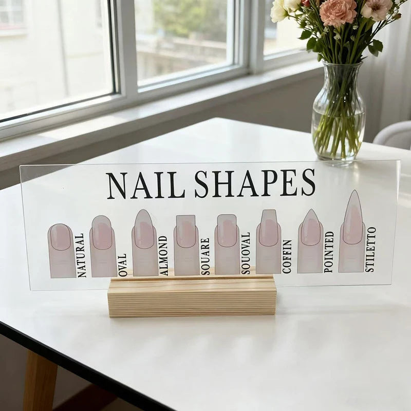 Nail Shape Guide Acrylic Display Board | 10 Fingertip Models