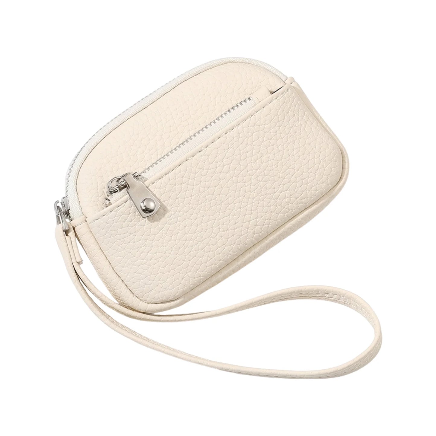 Korean Style Mini Lipstick Shaped Earphone Coin Purse with Keychain Hook in Multiple Colors Peaceful Pleasures Health and Wellness Creamy white