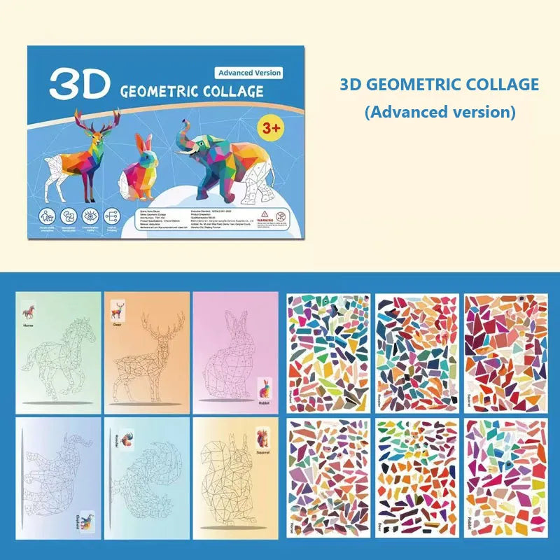 6 Theme DIY Creative 3D Puzzle Art Digital Sticker Animal Cognitive