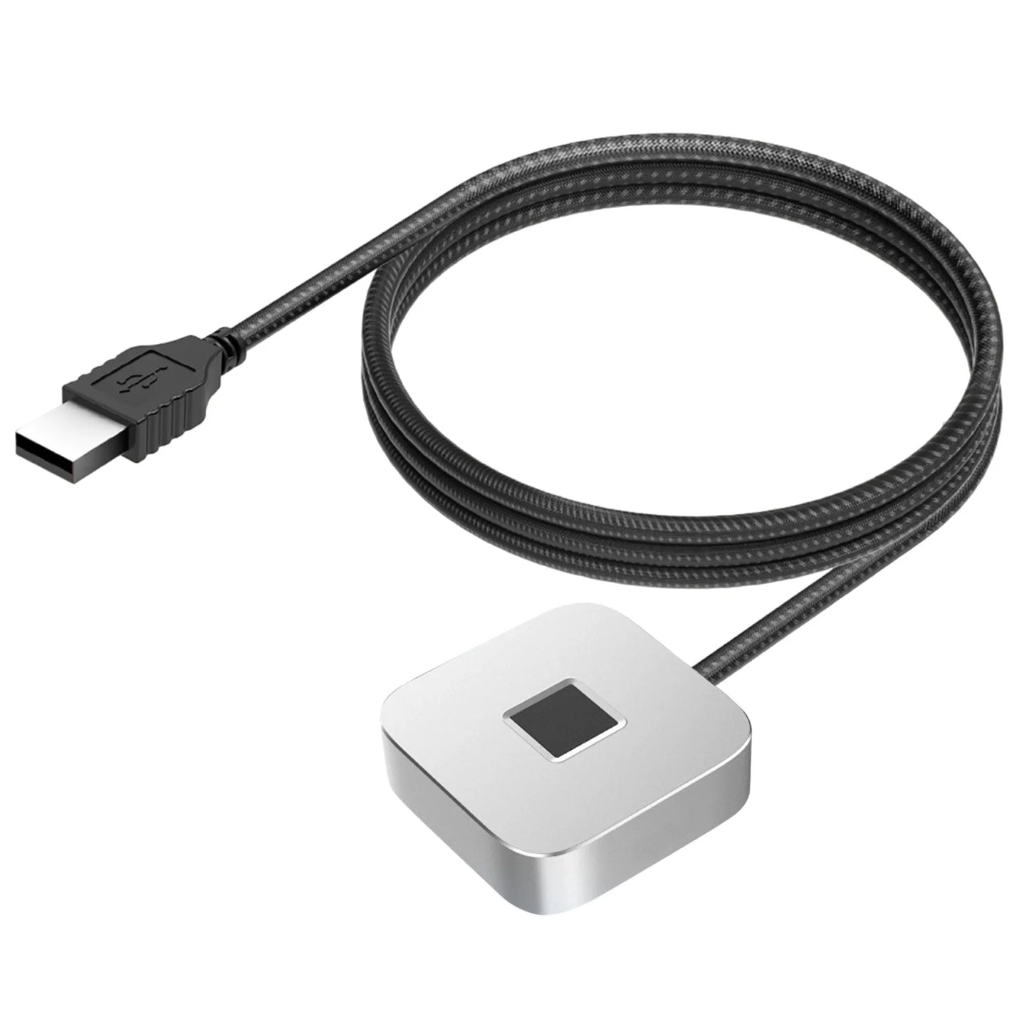 USB Fingerprint Reader with 5ft Cable Portable USB Fingerprint Logger Biometric Fingerprint Login Reader for Windows 11/10 Peaceful Pleasures Health and Wellness Silver