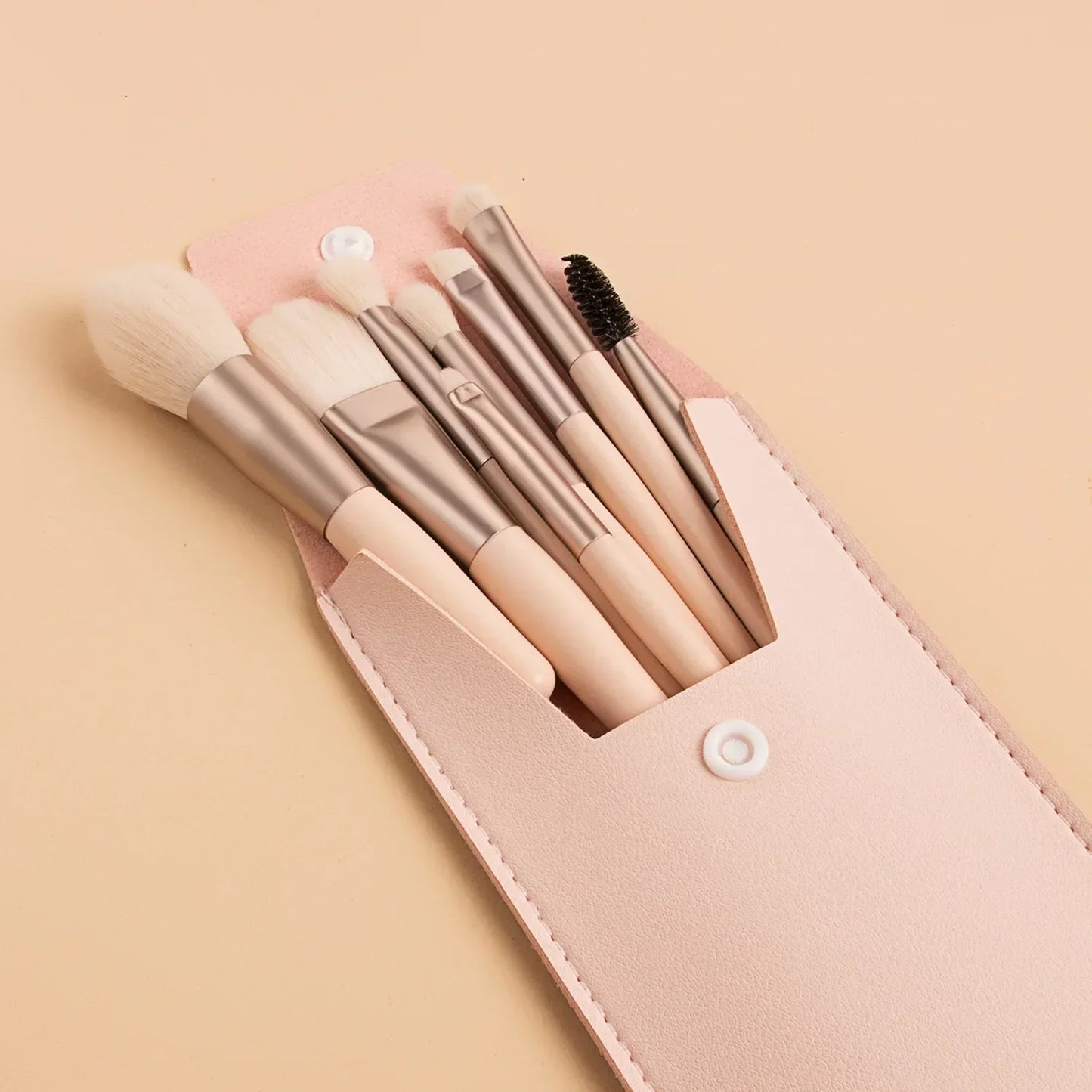 Mini Travel Makeup Brush Set 8 Pcs – Foundation, Eye & Blush