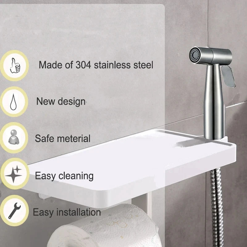 Stainless Steel Handheld Bidet Sprayer | Toilet Spray Gun