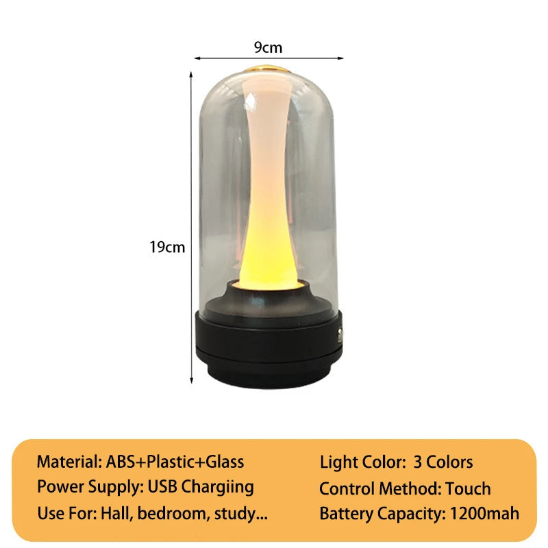 Dimmable Candle Room Lamp Rechargeable Touch Waterproof Reading Mood Light For Home Bedside Bar Desk Outdoor Mushroom Lamp Peaceful Pleasures Health and Wellness Black changeable