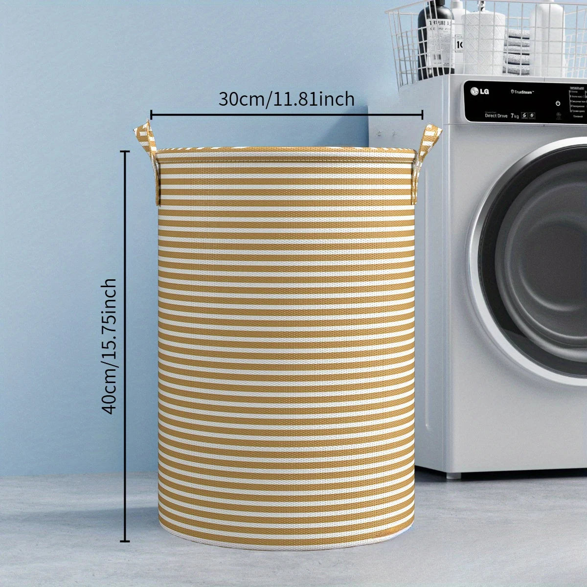Large Collapsible Laundry Basket with Handles | Tall Round Hamper Laundry Hamper Basket Peaceful Pleasures Health and Wellness Yellow