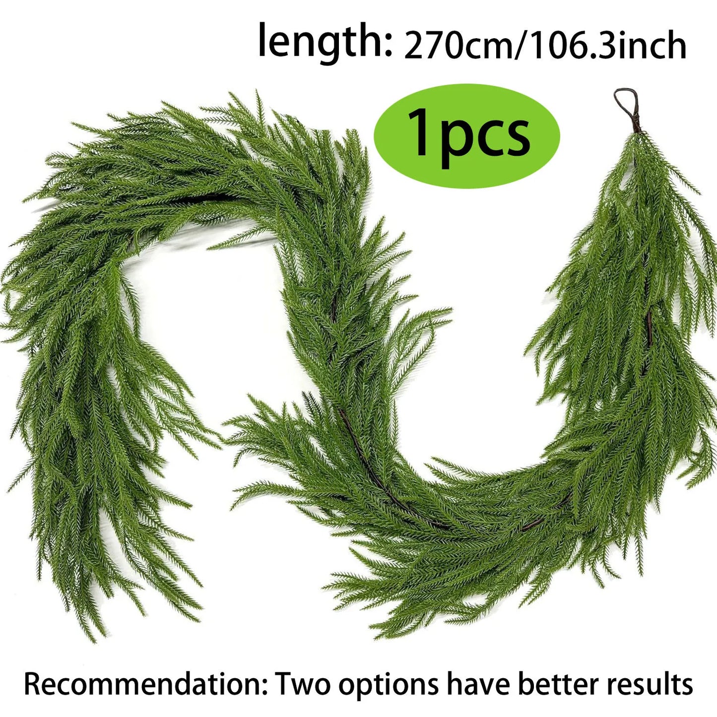 Indoor Christmas Decor Featuring Simulated Pine Needles Rattan
