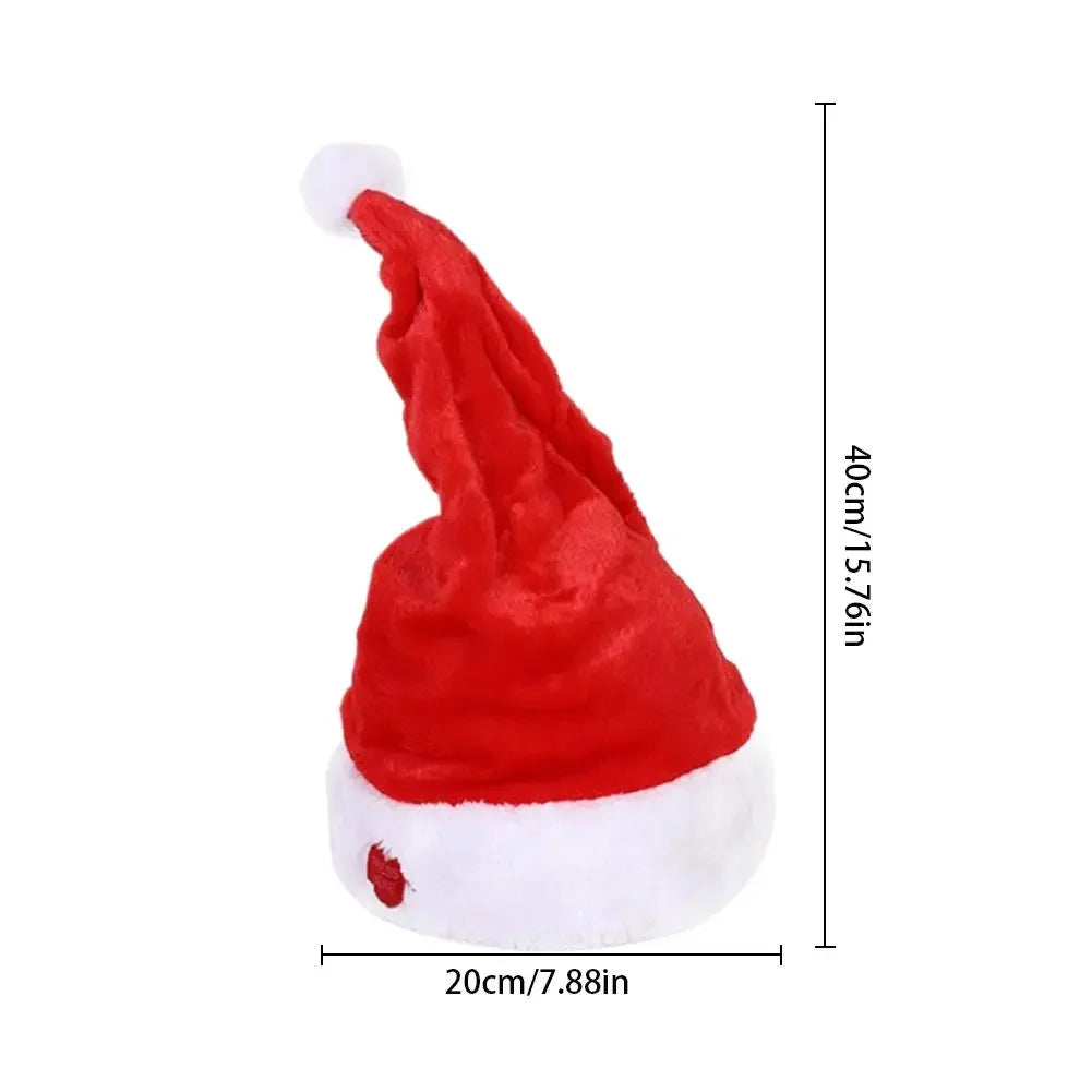 Singing and Dancing Christmas Hat Electric Santa Hat Music Christmas Hat Christmas Party Supplies Gifts (NO Battery) Peaceful Pleasures Health and Wellness