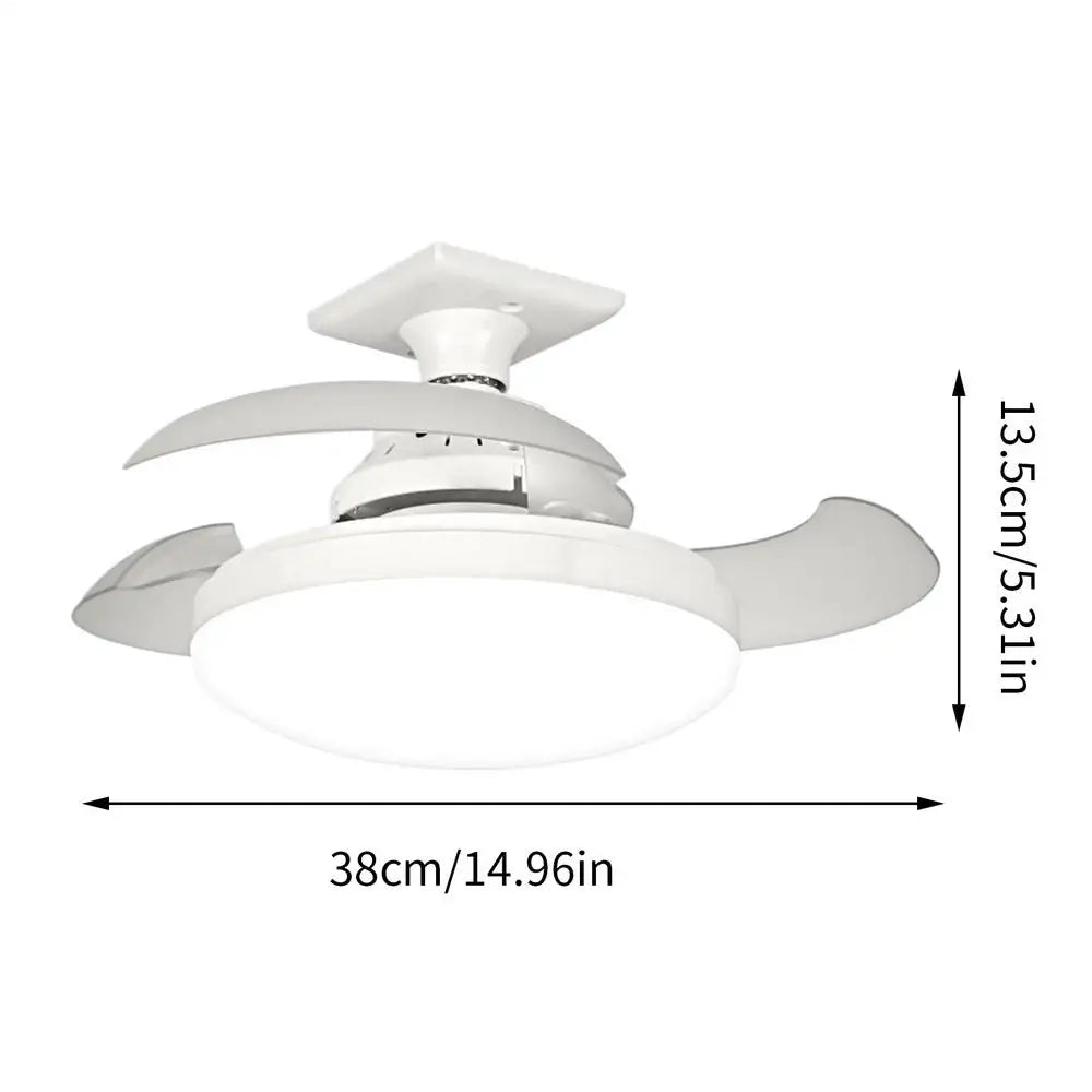 Ceiling Fan Lighting Home Quiet Invisible Fan Light Retractable LED Ceiling Fan With Lights Remote Dimmable Home Accessories Peaceful Pleasures Health and Wellness Creamy