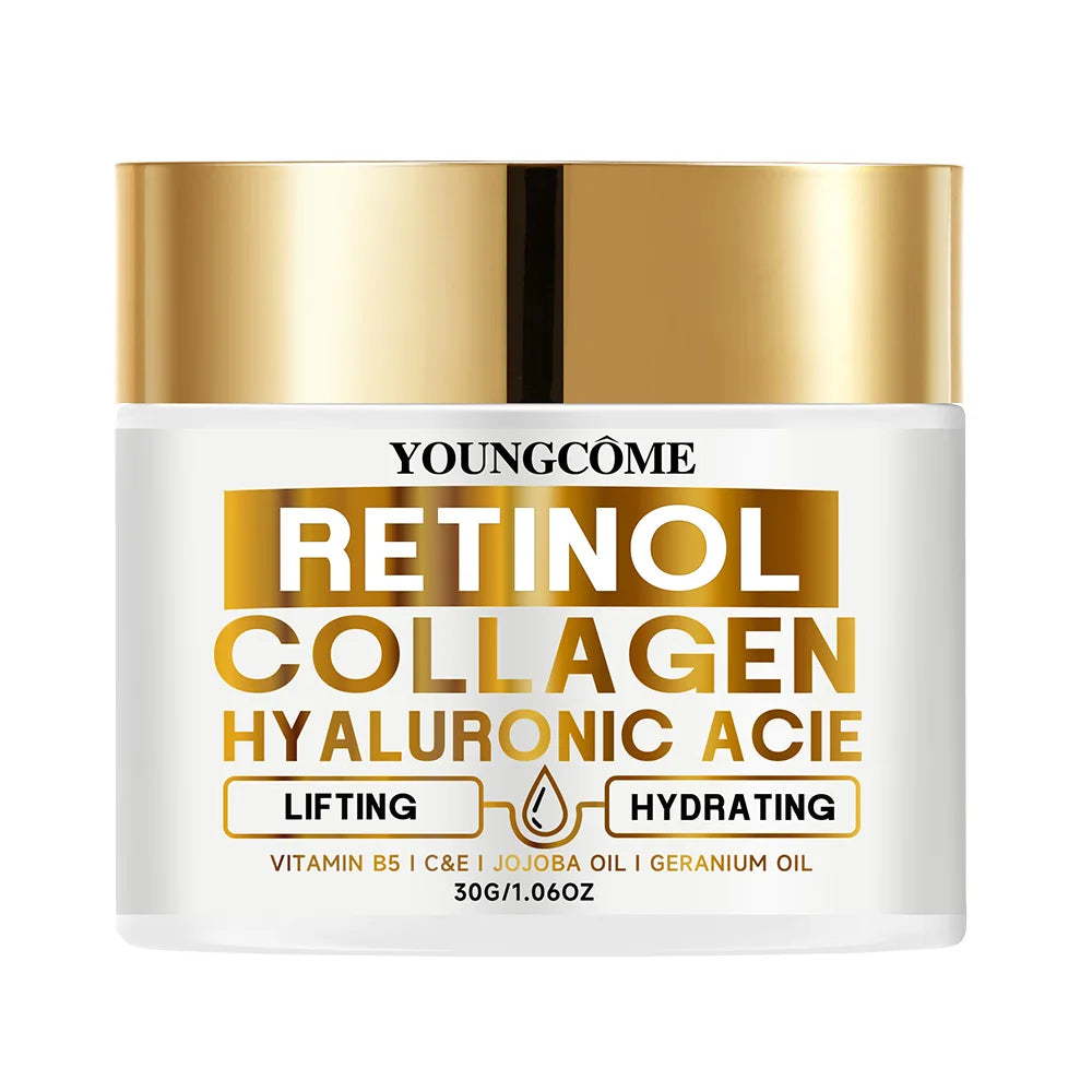Retinol Face Cream Moisturizing Wrinkle Remover Collagen Hyaluronic Acid Creams Skin Care Cosmetic for Women&Men Peaceful Pleasures Health and Wellness 30g