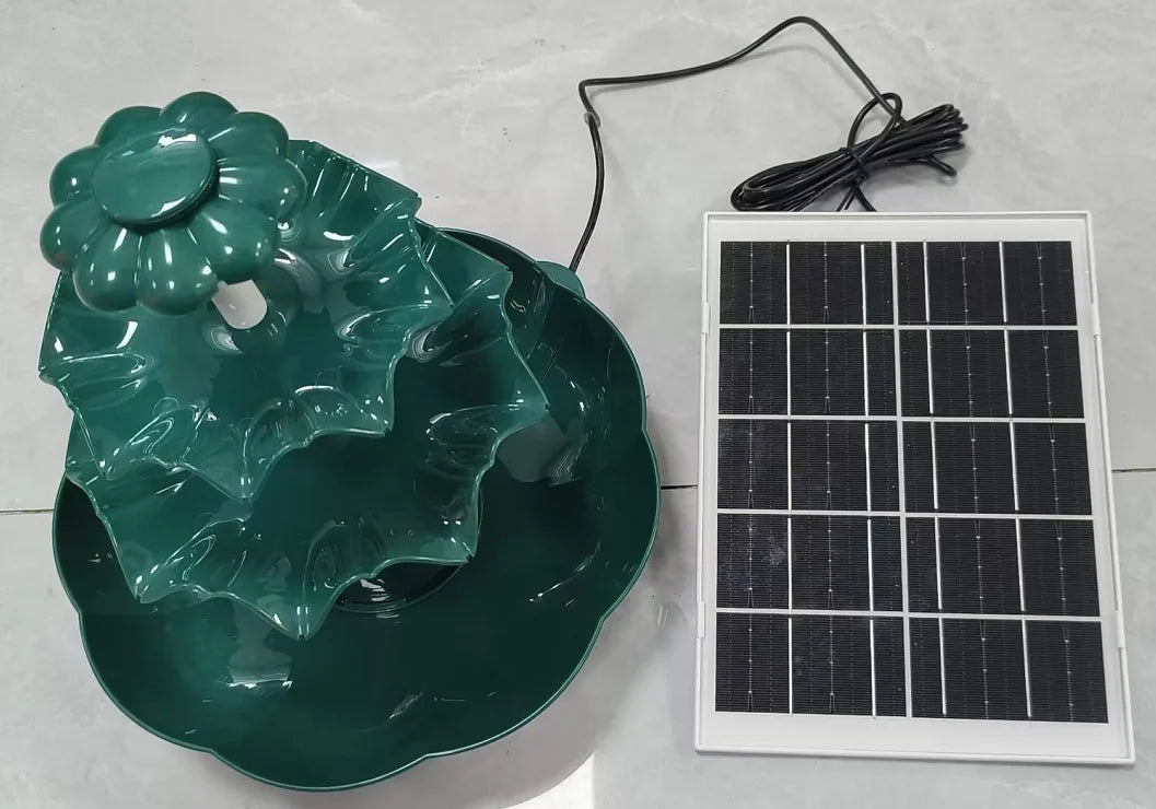 3.5W Solar Bird Bath Fountain – 3-Layer Flowing Water Feature