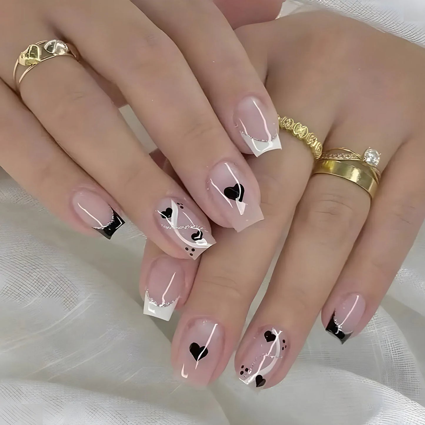 Korean Bow Press On Nails – Wine Red Almond | 24pcs Set
