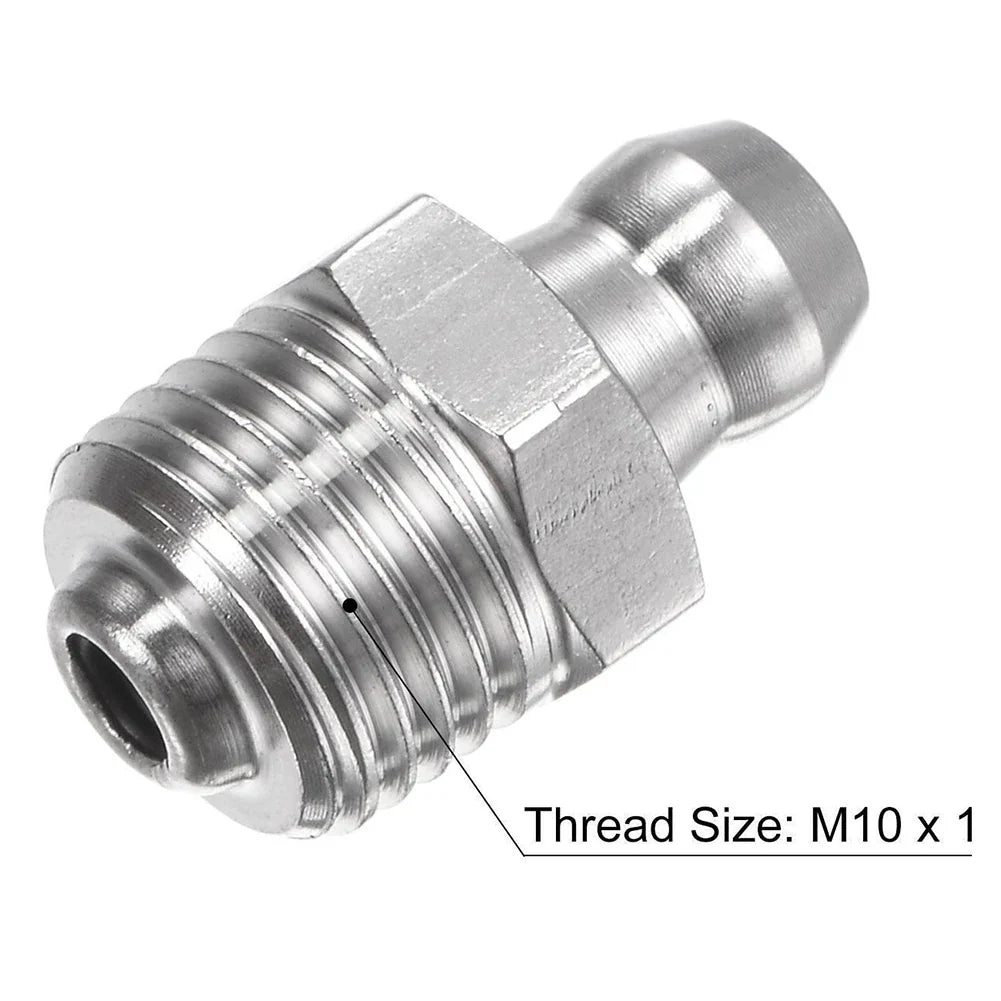 10-Pack M10 Stainless Steel Straight Hydraulic Grease Fittings