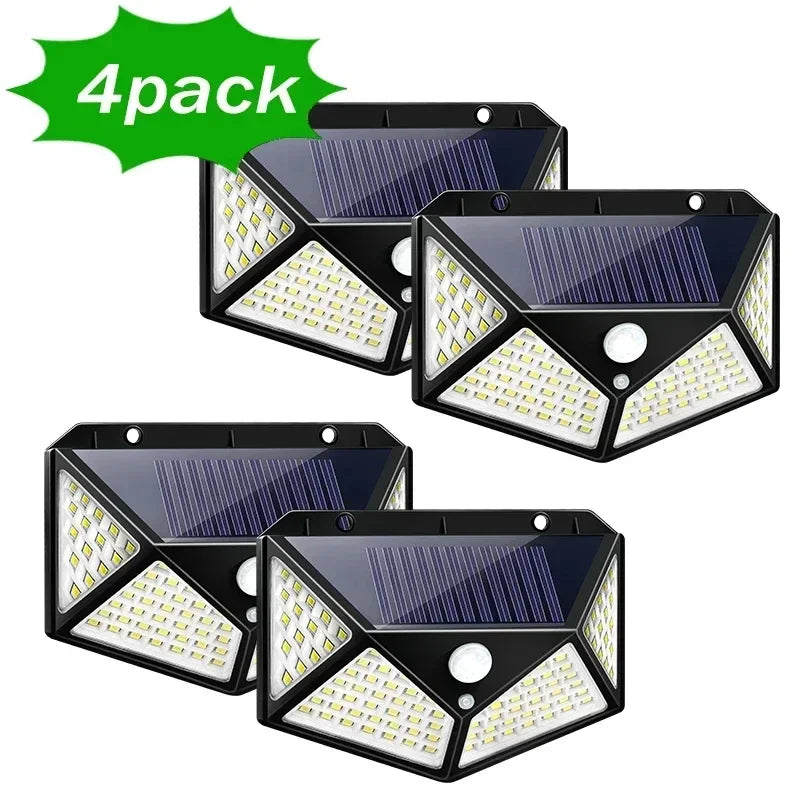 100LED Solar Wall Light PIR Motion Sensor – IP65 Outdoor 270°
