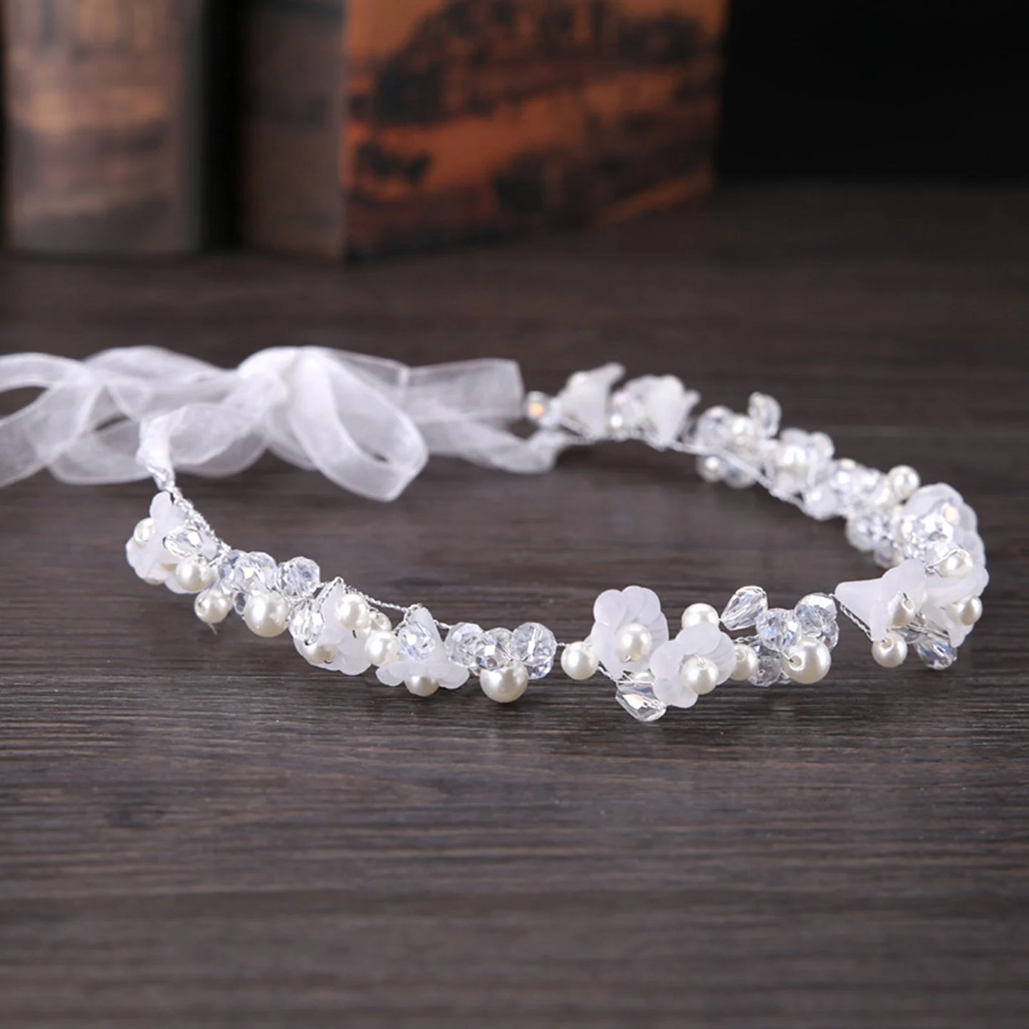 Bridal Hairband Hair Jewelry Birthday Party Crystal Headpiece with Ribbon for Birthday Party And Pageant Peaceful Pleasures Health and Wellness