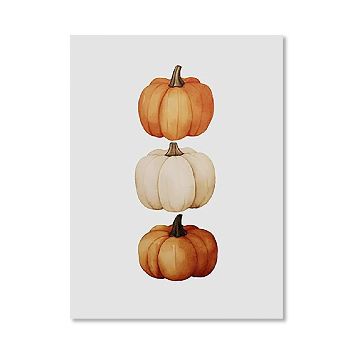 (1pc frameless)Cute Pumpkins Autumn Leaves Watercolor Canvas Prints Hello Autumn Wall Art Posters for Modern Living Room Hall Peaceful Pleasures Health and Wellness HY-95-5 50x70cm Unframed