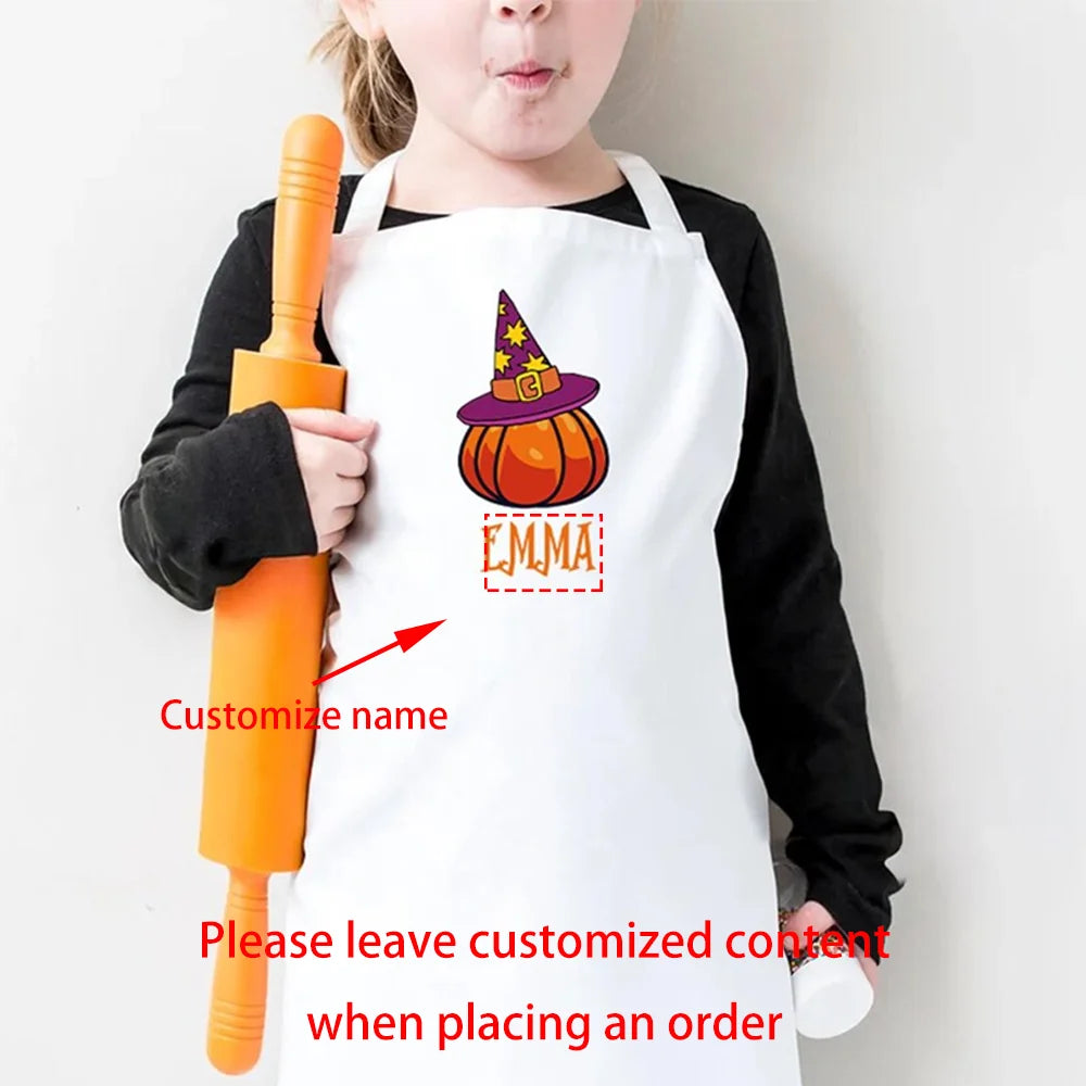 Kids Custom Halloween Apron & Chef Hat Set | Witch Cooking Gift