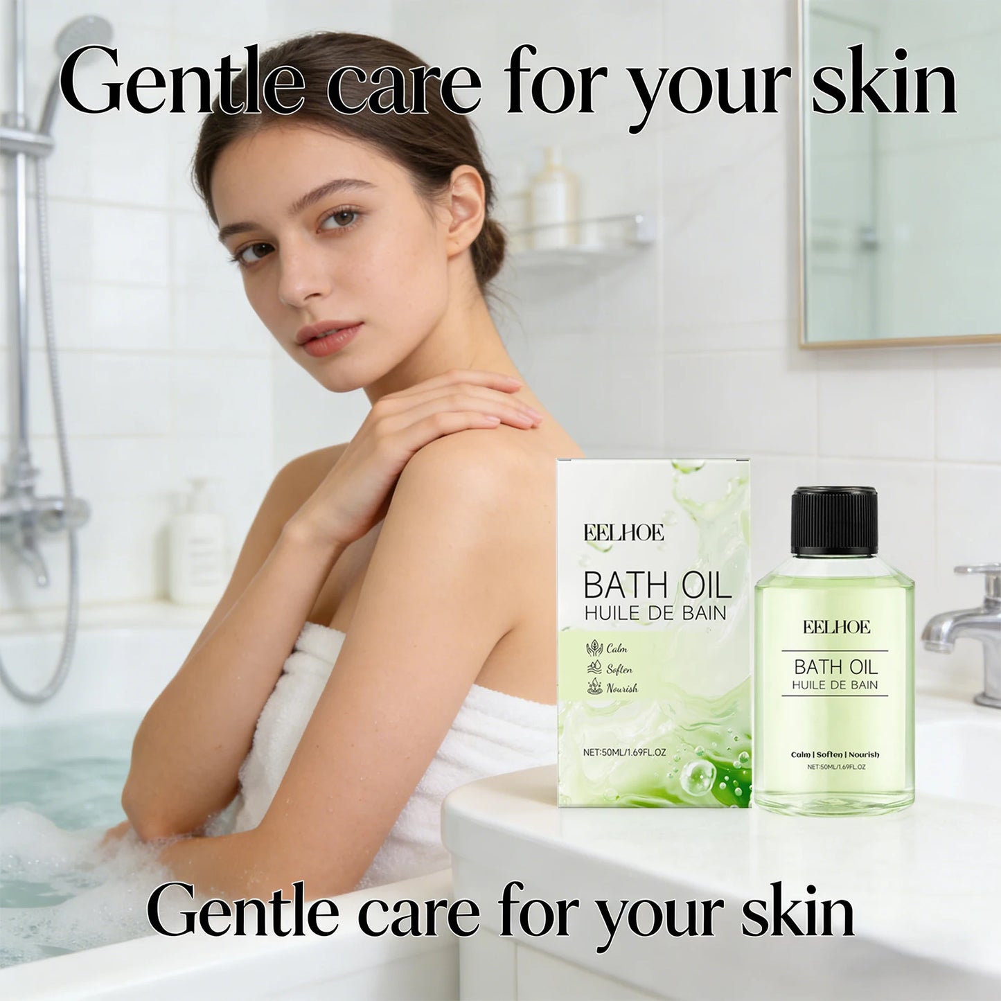 Moisturizes Bath Oil Remove Dirt Soothes Muscles Relieve Stress Promotes Relaxation Long Lasting Fragrance Body Care Shower Oil Peaceful Pleasures Health and Wellness