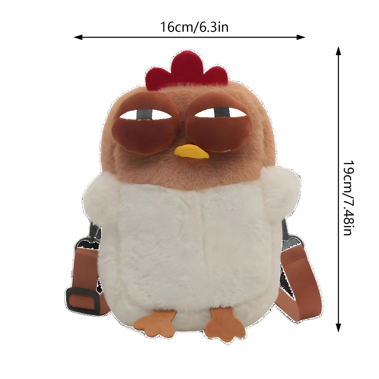Kawaii Chicken Plush Sling Bag Mini Small Chicken Shape Phone Pouch for Girls' Birthday Gift Party Favor Peaceful Pleasures Health and Wellness