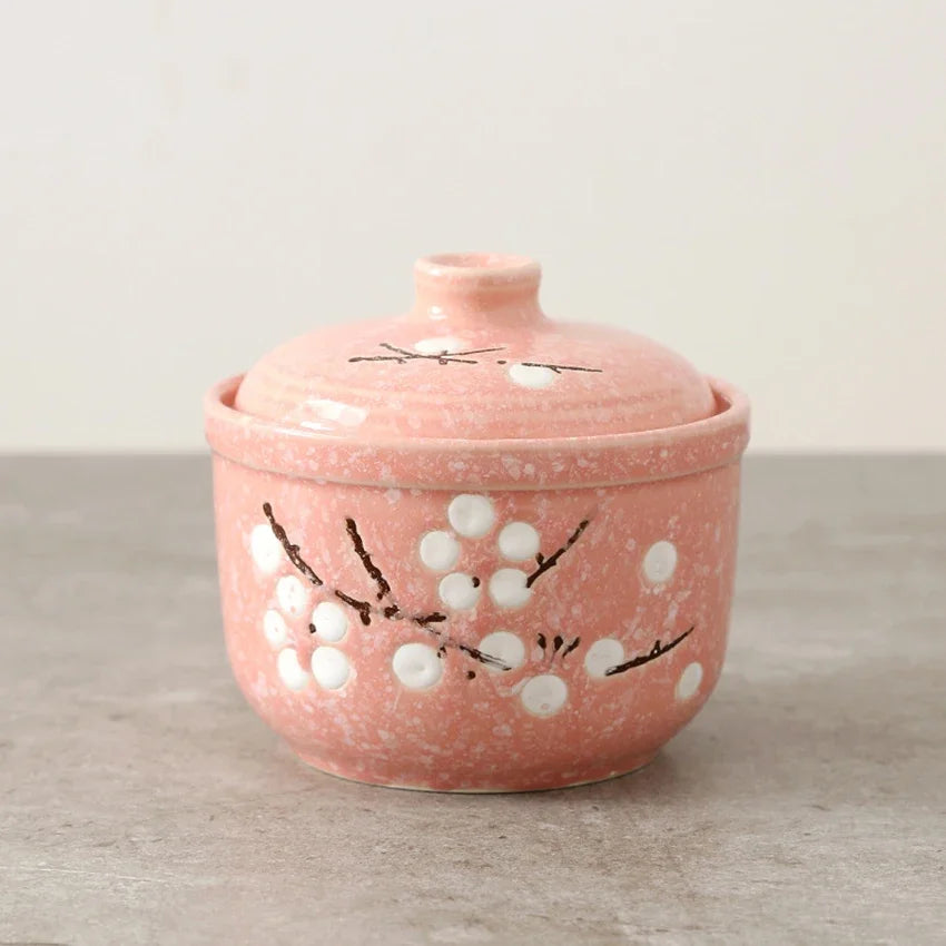 Ceramic Stewing Soup Cups Household Steamed Egg Bowls Hotel Steamed Bird's Nest Stew Underglaze Colored Mini Dessert Stew Cups Peaceful Pleasures Health and Wellness Pink