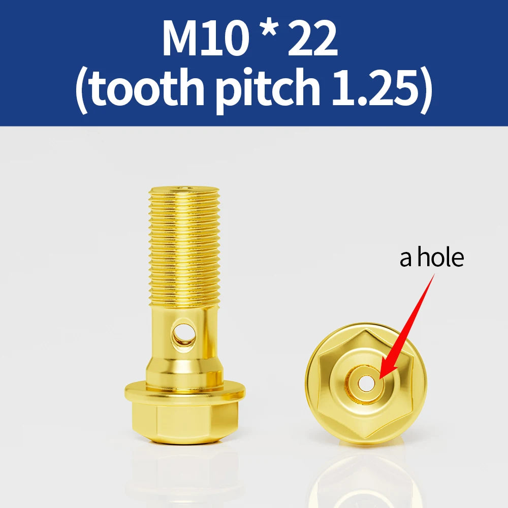 M10 Hollow Banjo Bolt Brake Caliper Oil Drain Screw Titanium