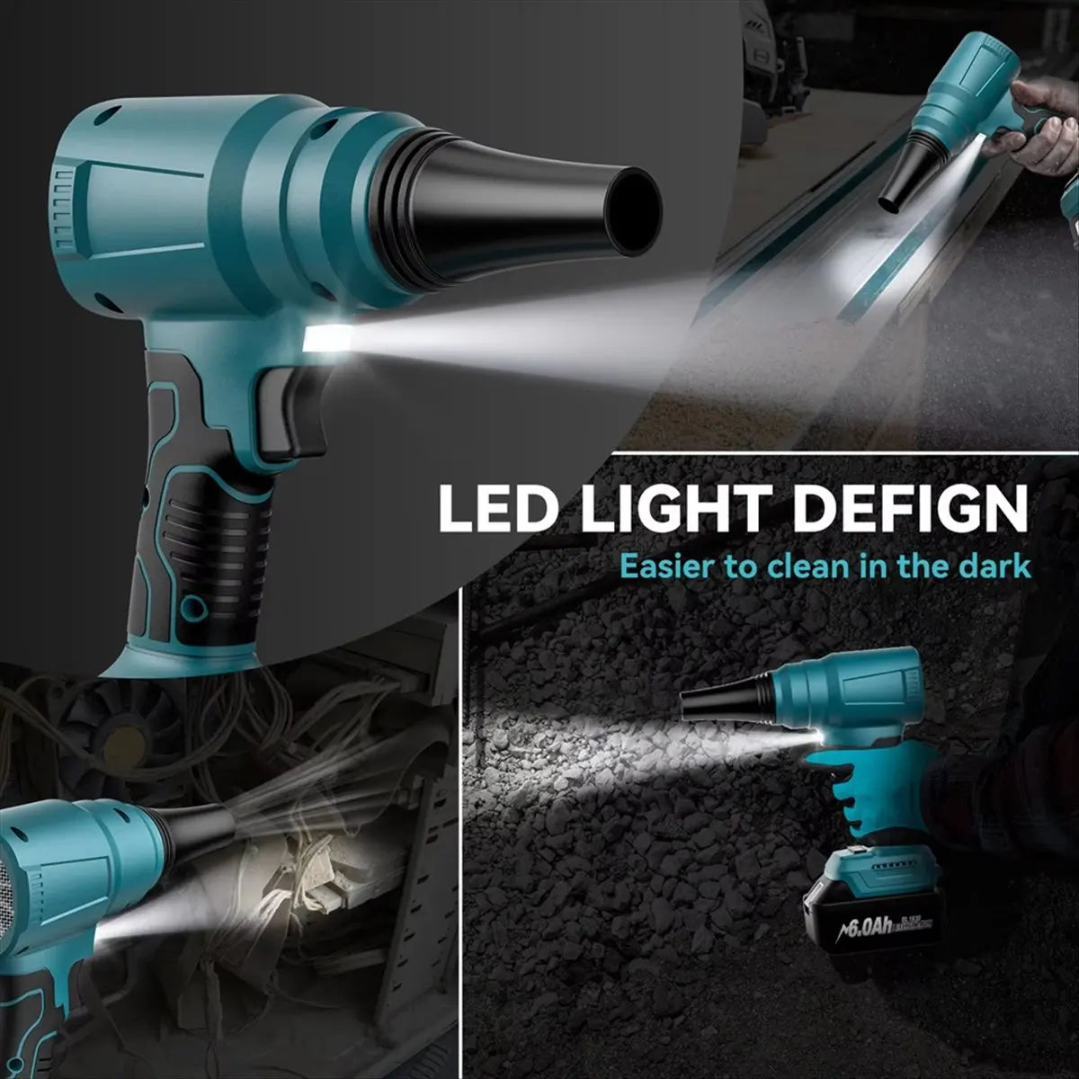 *ABDH For Makita 18V Cordless Dust Blower Battery, Brushless Motor Compressed Air Dust Collector Handheld Power Tool Peaceful Pleasures Health and Wellness