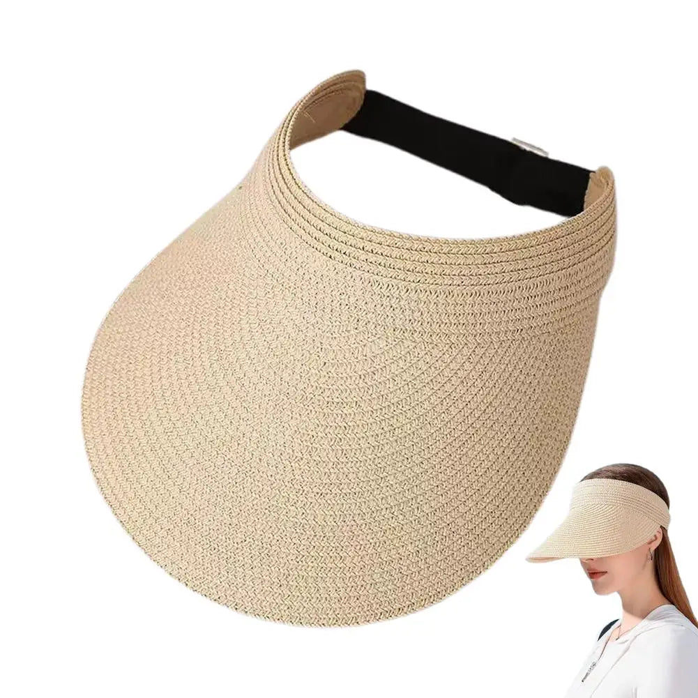 Wide Brim Straw Visor Hat – UPF 50+ UV Sun Protection