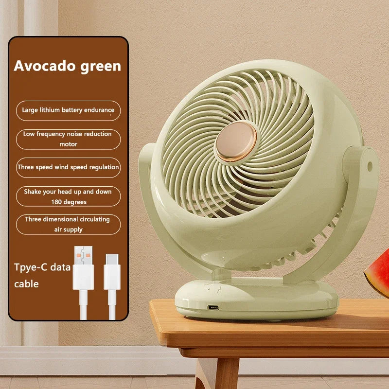 Mini Portable Rechargeable Desktop Fan – Quiet & Wireless