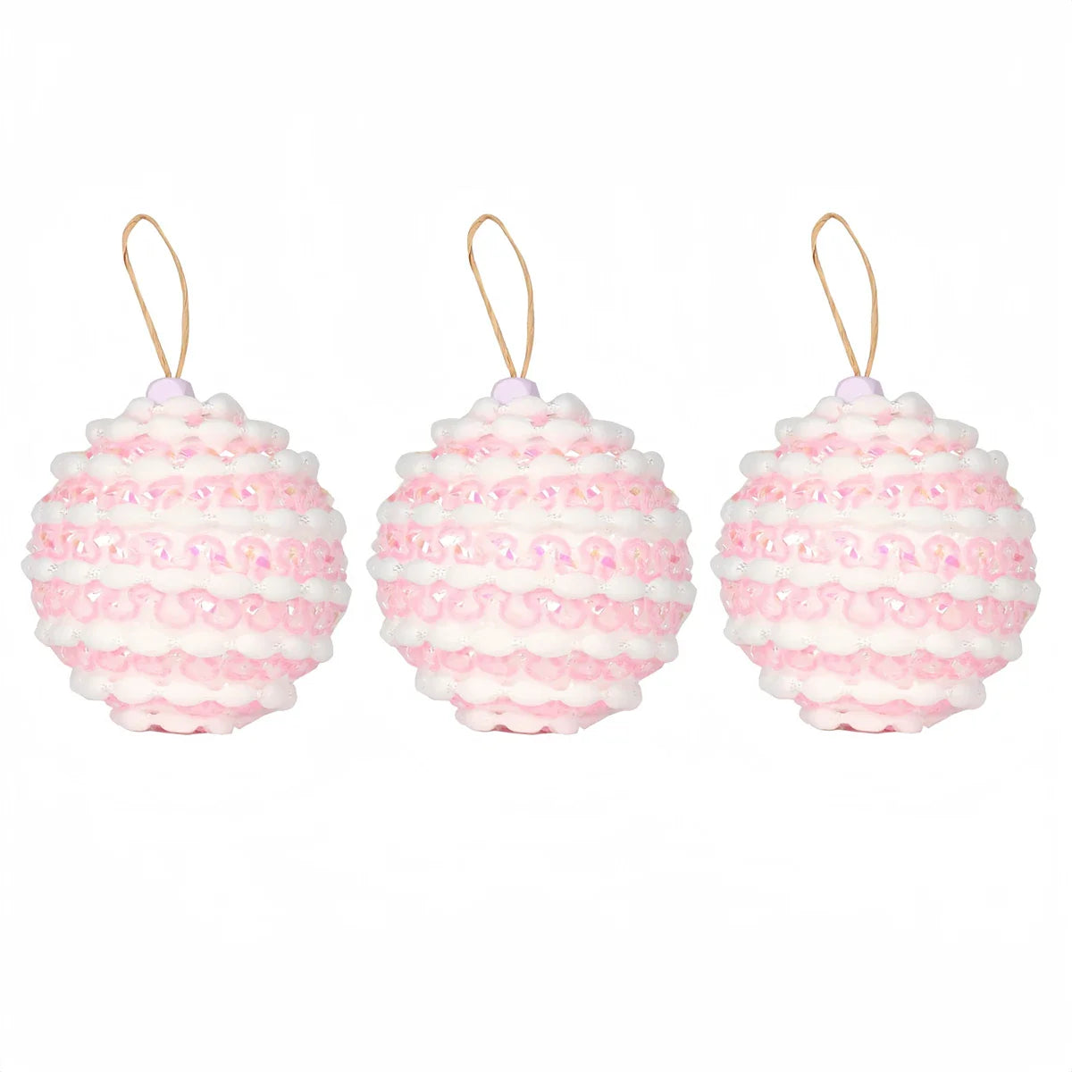 Elegant 8CM Christmas Ball Ornaments Set of 3 | Holiday Decor