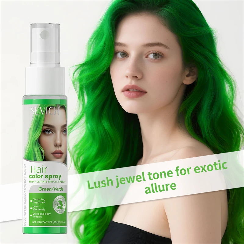 Sevich Hair Color Spray – Washable, 8 Colors | Party & Halloween Hair Dye Spray 30ml Peaceful Pleasures Health and Wellness green 30ml