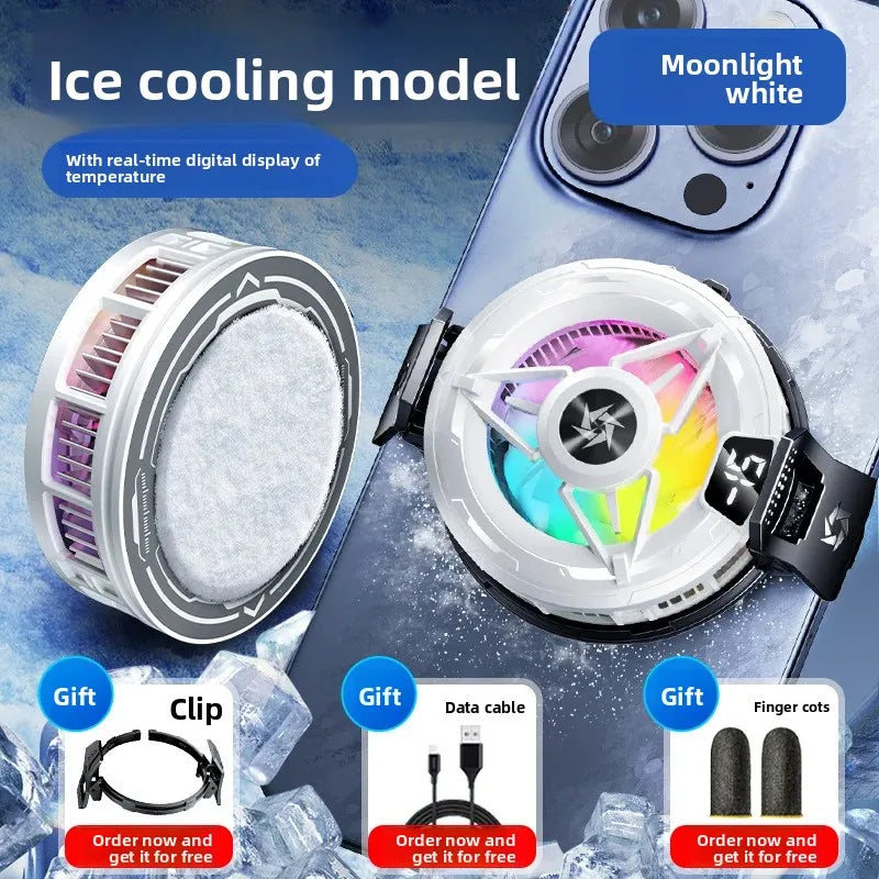 cooler for phone cooling fan cooler mobile portable fan cooler phone gaming cooling to the phone cooler gaming for phone cooler Peaceful Pleasures Health and Wellness White with clip