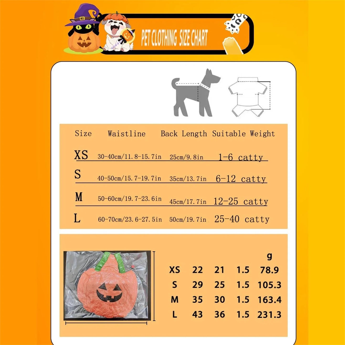 Halloween Pumpkin Costume for Cats & Small Dogs – Funny Pet Outfit