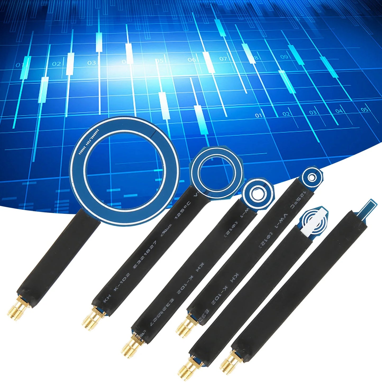 6-Piece Near-Field Magnetic Probe Set | SMA EMI Test Antennas