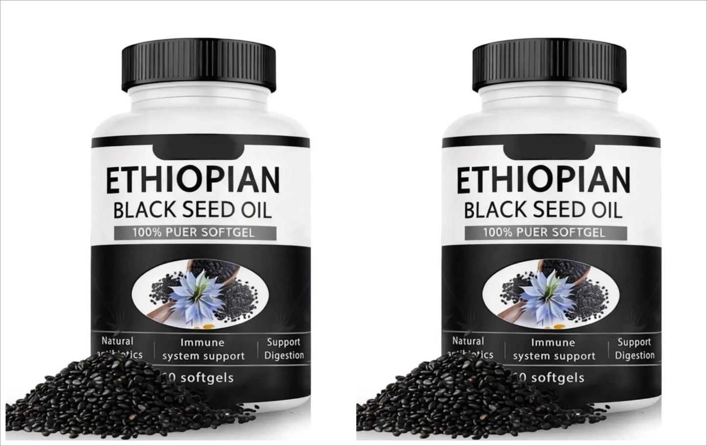 Black Seed Oil 800mg Capsules | 100% Ethiopian Pure | 60 Softgels