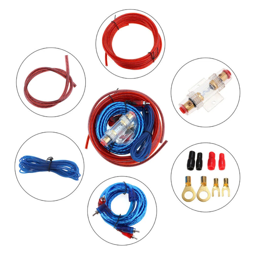 1500W Car Amplifier Wiring Kit 8GA with RCA & 60A Fuse Peaceful Pleasures Health and Wellness