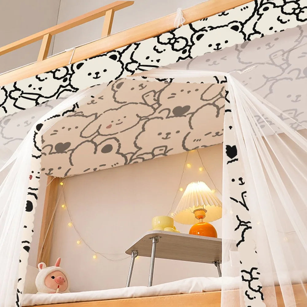 Floral Print Mosquito Net – Breathable Square Bed Canopy