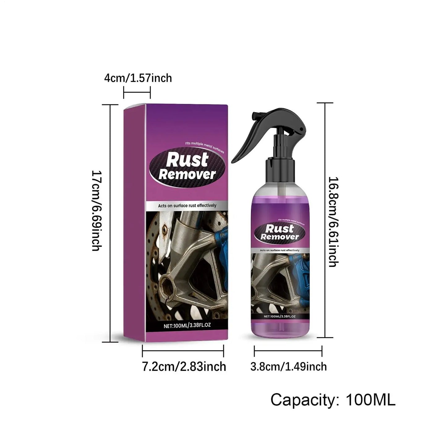 Universal Rust Remover Converter Spray – 100ml | Cars & Metal