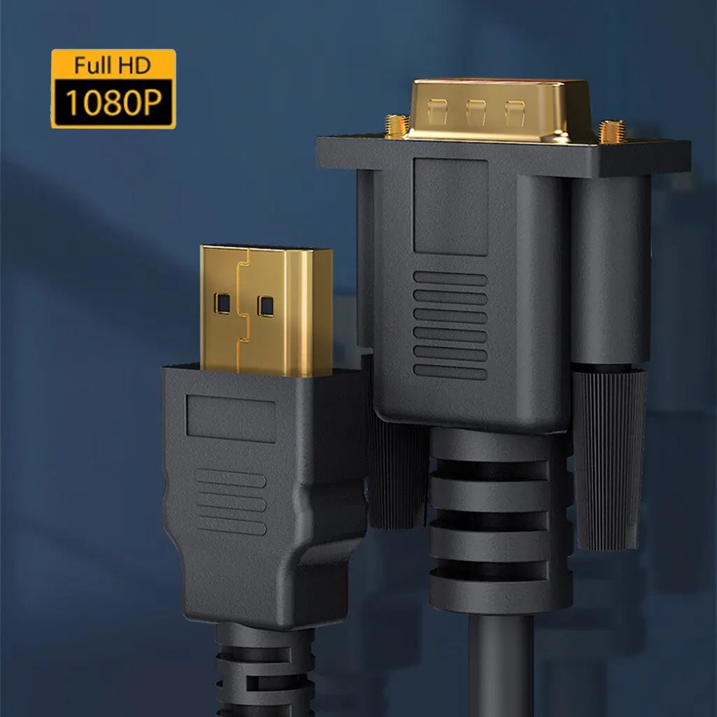 HDmi to VGA Cable 1080P 60Hz Digital to Analog Video Adapter for Laptop PC Monitor TV Projector PS3/4 Peaceful Pleasures Health and Wellness