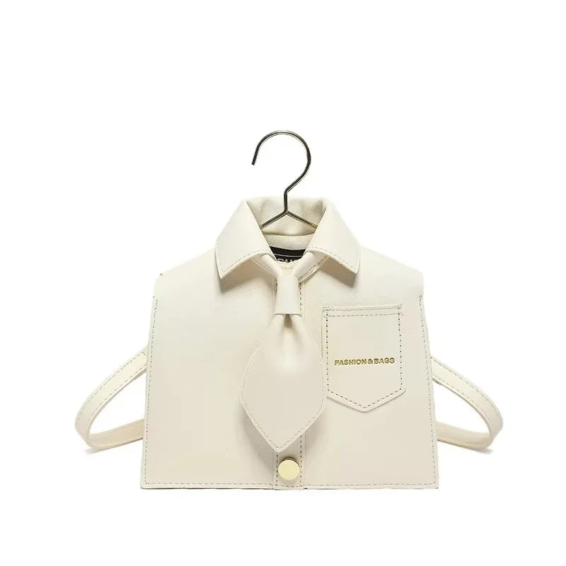 Novelty Funny Collar Shape Crossbody Bag For Women, Fashionable Black Flip Cover Phone Bag, Interesting Gift Peaceful Pleasures Health and Wellness WHITE