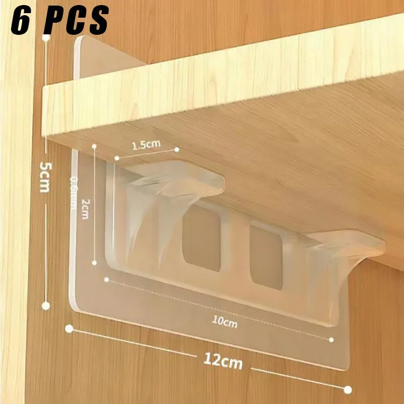 Cabinet Shelf Support Brackets – Non-Marking Adhesive, 6 or 12pk