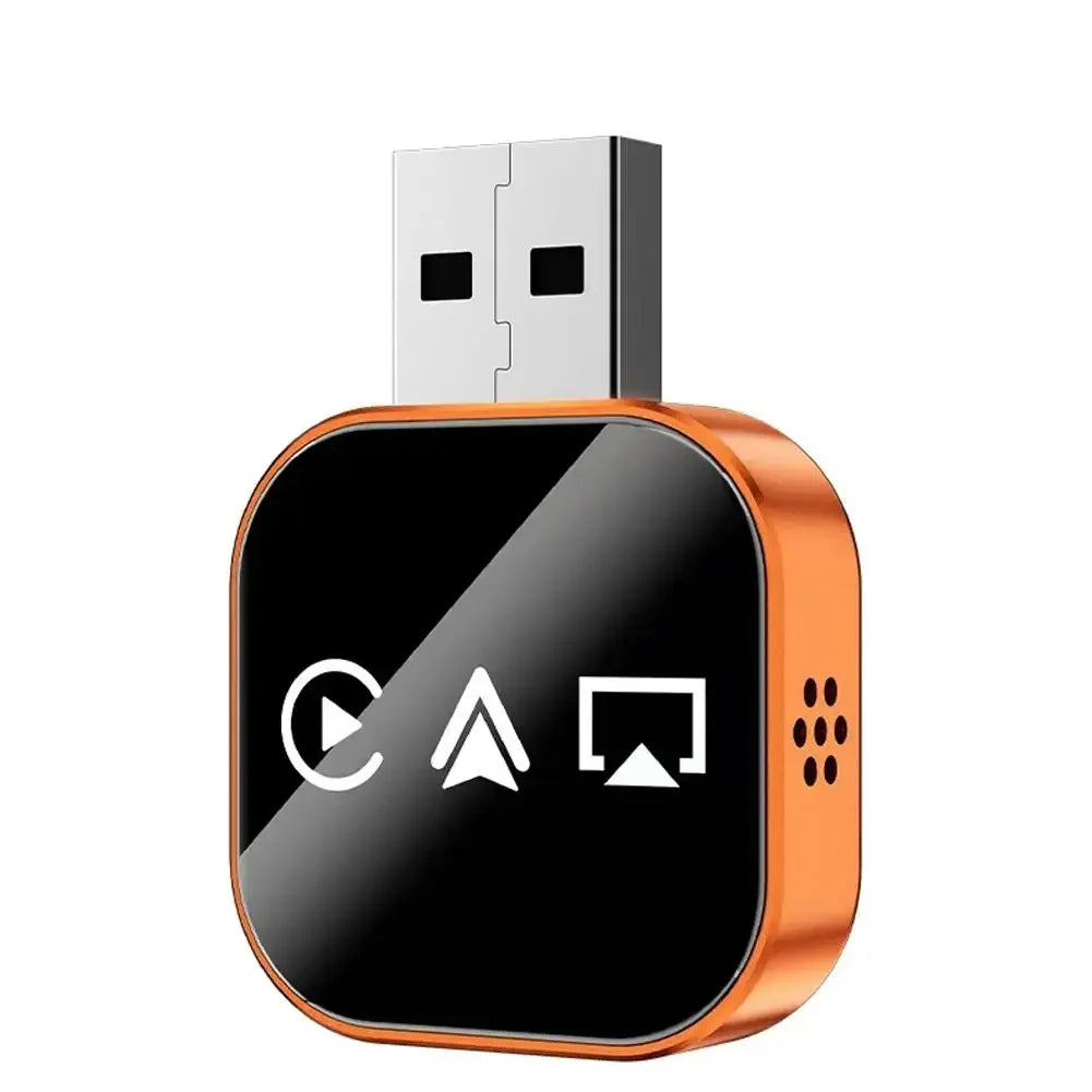 Wireless Carplay Android Auto Airplay Adapter 2025 New 3 in 1 AI Smart Mini Car Box Plug and Play Auto Connect WiFi Bluetooth Peaceful Pleasures Health and Wellness orange 02