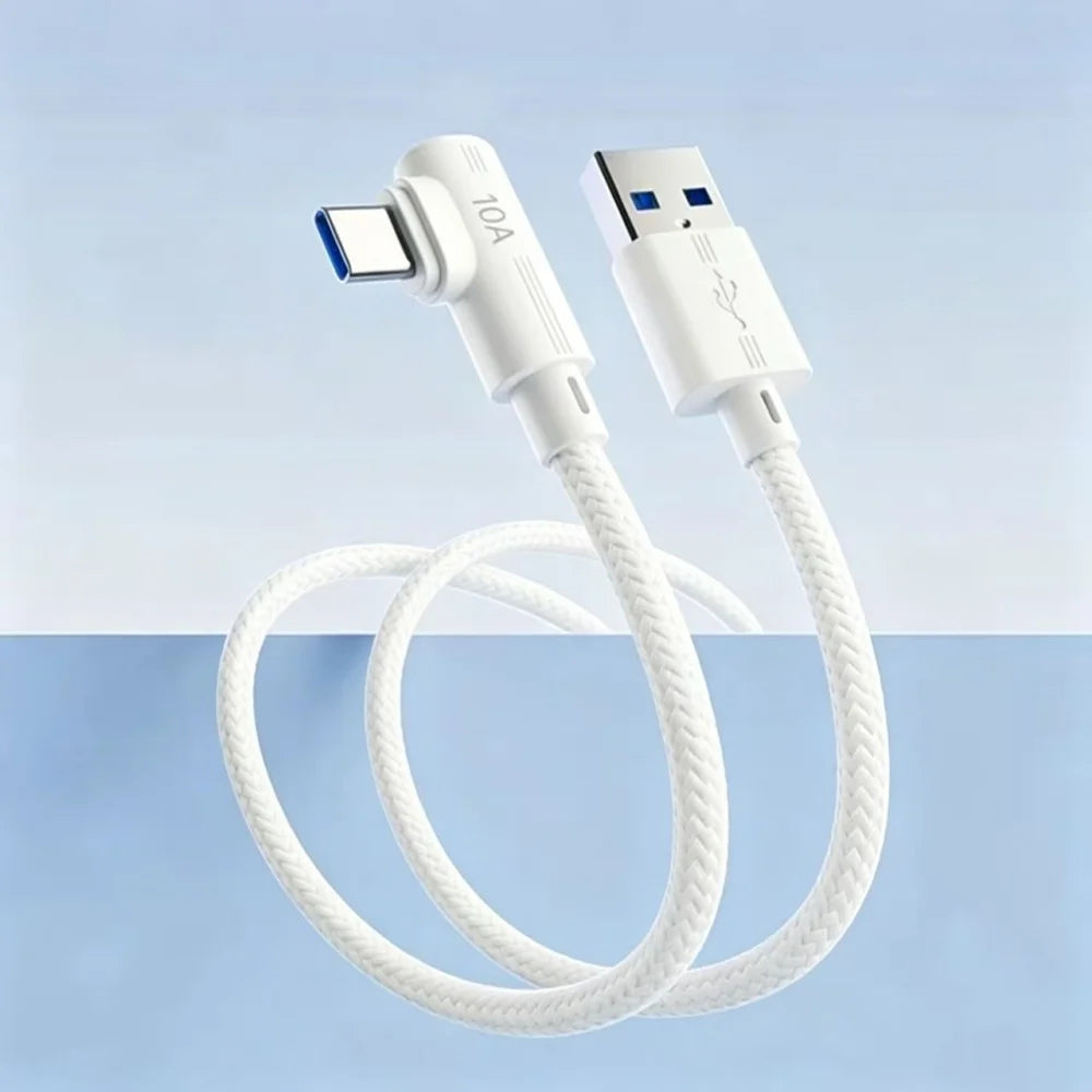 240W USB-C 90° Fast Charging Cable 10A Nylon Braided 1M–3M
