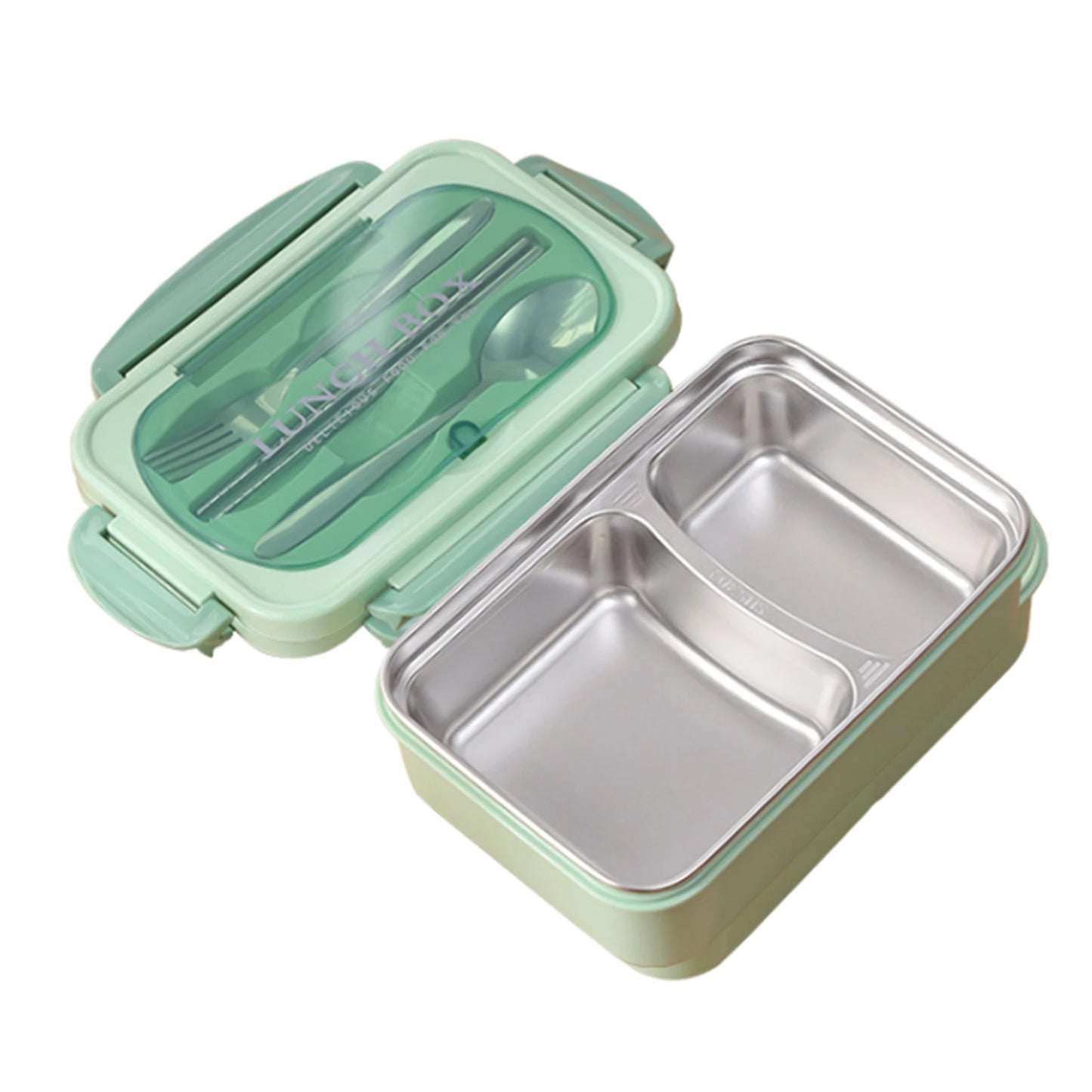 304 Stainless Steel Leakproof Lunch Box with Dividers & Cutlery