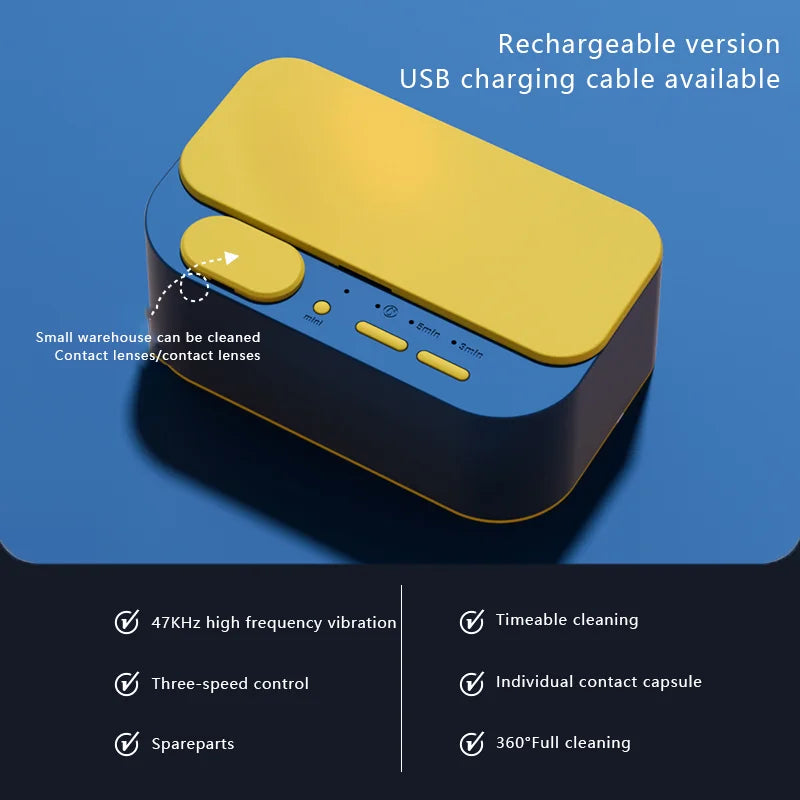 URGGU 48kHz Dual-Bin Ultrasonic Jewelry Cleaner | USB Powered