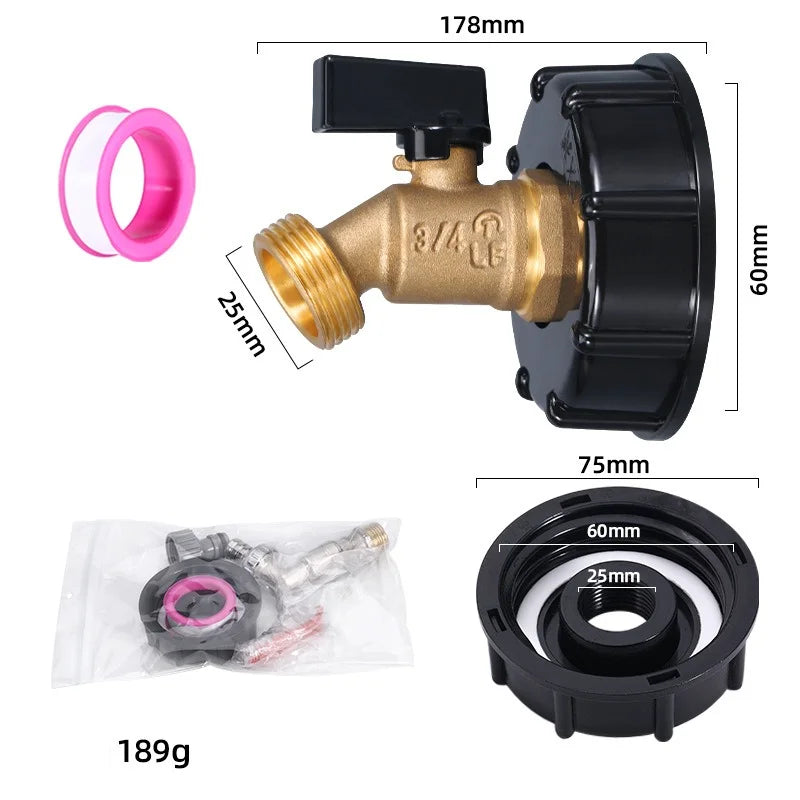 Male Thread IBC Tote Tank Adapter – Copper Drain Hose Fitting